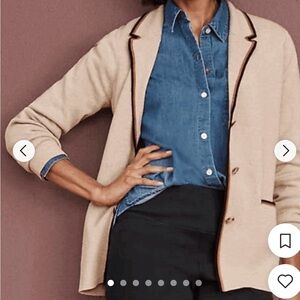 J. Jill Cream Blazer with Black Accents